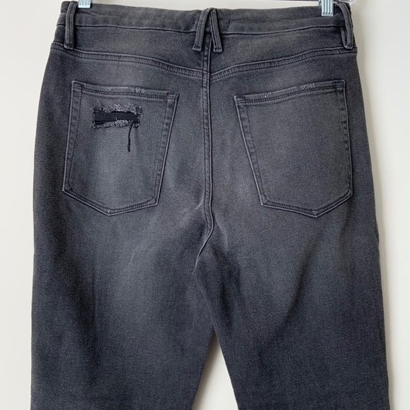 Good American Jeans Size 14 Black Good Curve Distressed Patch - Picture 8 of 9